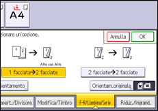 Illustrazione della schermata sul pannello di controllo