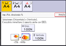Illustrazione della schermata sul pannello di controllo