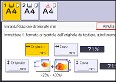 Illustrazione della schermata sul pannello di controllo