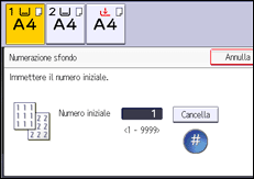 Illustrazione della schermata sul pannello di controllo