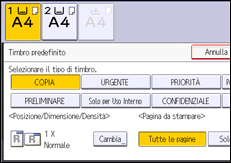 Illustrazione della schermata sul pannello di controllo