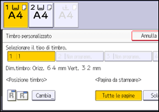 Illustrazione della schermata sul pannello di controllo