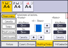 Illustrazione della schermata sul pannello di controllo