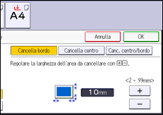 Illustrazione della schermata sul pannello di controllo