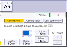 Illustrazione della schermata sul pannello di controllo