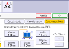 Illustrazione della schermata sul pannello di controllo
