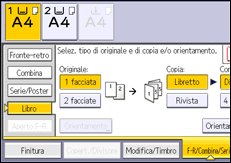 Illustrazione della schermata sul pannello di controllo