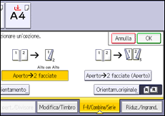 Illustrazione della schermata sul pannello di controllo
