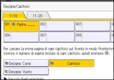 Illustrazione della schermata sul pannello di controllo