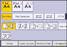 Illustrazione della schermata sul pannello di controllo
