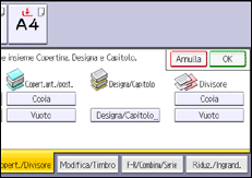 Illustrazione della schermata sul pannello di controllo