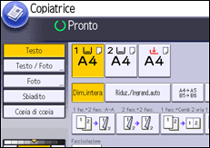 Illustrazione della schermata sul pannello di controllo