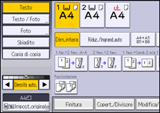 Illustrazione della schermata sul pannello di controllo