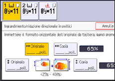 Illustrazione della schermata sul pannello di controllo