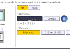 Illustrazione della schermata sul pannello di controllo