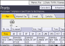Illustrazione della schermata sul pannello di controllo