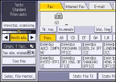 Illustrazione della schermata sul pannello di controllo