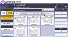 Illustrazione della schermata sul pannello di controllo