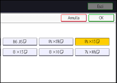 Illustrazione della schermata sul pannello di controllo