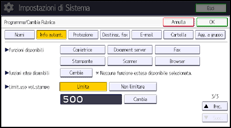 Illustrazione della schermata sul pannello di controllo