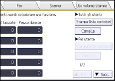 Illustrazione della schermata sul pannello di controllo