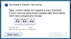 Illustrazione della schermata sul pannello di controllo