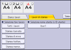 Illustrazione della schermata sul pannello di controllo