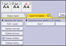 Illustrazione della schermata sul pannello di controllo