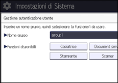 Illustrazione della schermata sul pannello di controllo