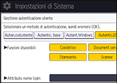 Illustrazione della schermata sul pannello di controllo