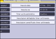 Illustrazione della schermata sul pannello di controllo