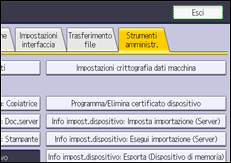 Illustrazione della schermata sul pannello di controllo