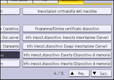 Illustrazione della schermata sul pannello di controllo