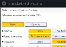 Illustrazione della schermata sul pannello di controllo