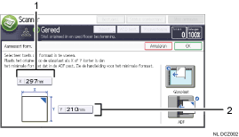 Genummerde afbeelding van het scherm van het bedieningspaneel