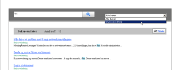 Visning av s&oslash;keresultat