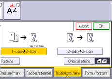 Illustrasjon av betjeningspanelet