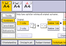 Illustrasjon av betjeningspanelet