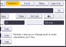 Illustrasjon av betjeningspanelet