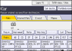 Illustrasjon av betjeningspanelet
