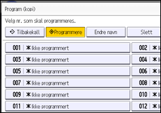 Illustrasjon av betjeningspanelet