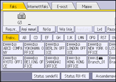 Illustrasjon av betjeningspanelet