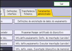 Ilustração do ecrã do painel de operação