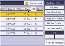 Ilustração do ecrã do painel de operação