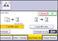 Ilustração do ecrã do painel de operação