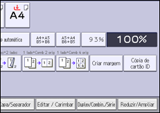 Ilustração do ecrã do painel de operação