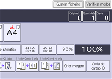 Ilustração do ecrã do painel de operação