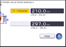 Ilustração do ecrã do painel de operação