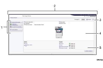 Ilustração com numeração do ecrã do Web browser