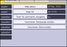 Bild av användarpanelens skärm